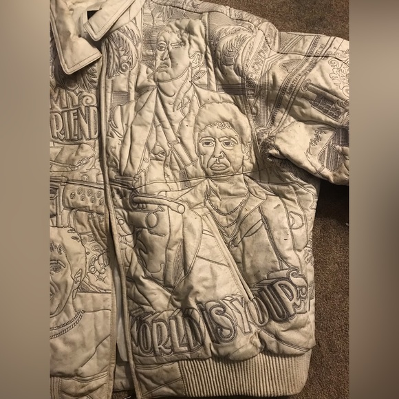 Rare Vintage Scarface Tony Montana Leather Jacket Sz. 5X - Picture 3 of 11